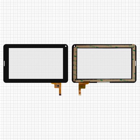 Сенсорный экран для China Tablet PC 7"; Zync Z930 3G; Digma  iDj7n 3G, черный, 186 мм, 12 pin, 111 мм, емкостный, 7", #300 N3803B B00 V1.0 300 N3803B C00 V1.0
