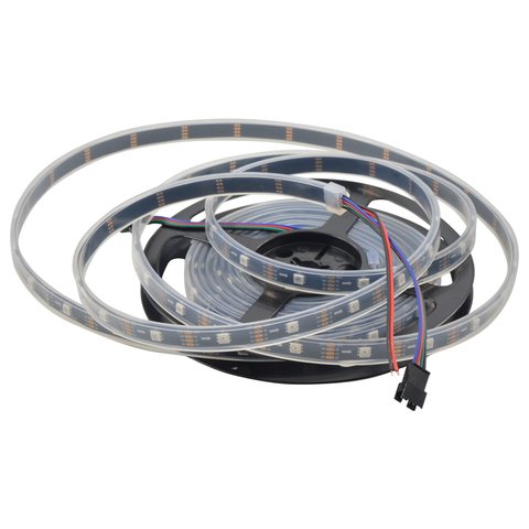 Світлодіодна стрічка RGB SMD5050, WS2813 чорна, з управлінням, IP67, 5 В, 30 діодів м, 1 м