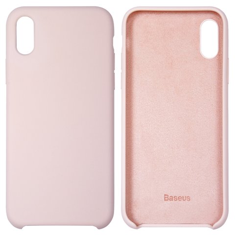 Чехол Baseus для iPhone XS, розовый, Silk Touch, #WIAPIPH58 ASL04