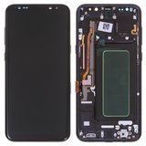 Дисплей для Samsung G955 Galaxy S8 Plus, черный, с рамкой, Оригинал (переклеено стекло), midnight black