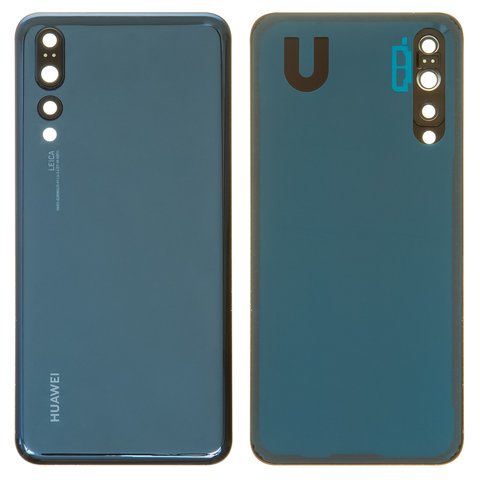 Задня панель корпуса для Huawei P20 Pro, синя, із склом камери
