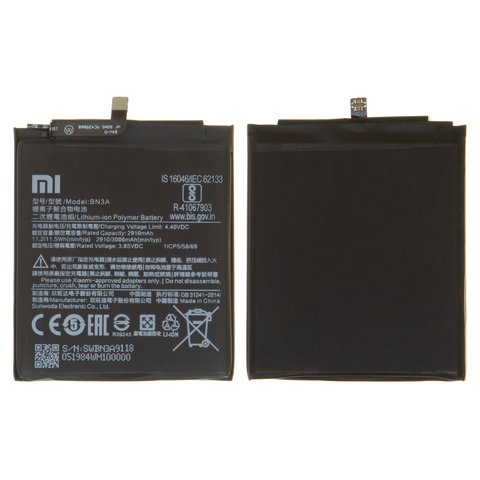 Аккумулятор BN3A для Xiaomi Redmi Go, Li Polymer, 3,85 B, 3000 мАч, Original PRC 