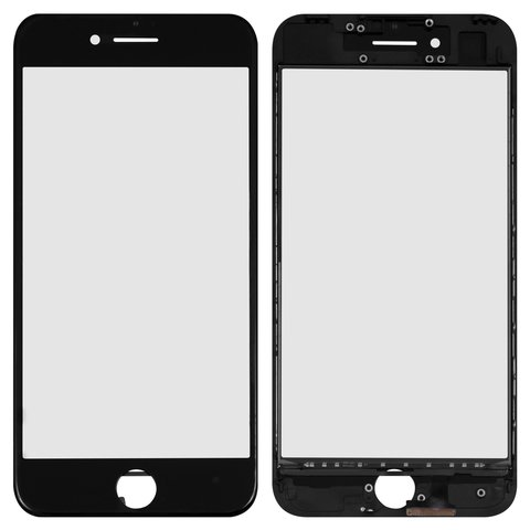 Сенсорний екран для iPhone 7, з рамкою, з ОСА плівкою, чорний, Copy