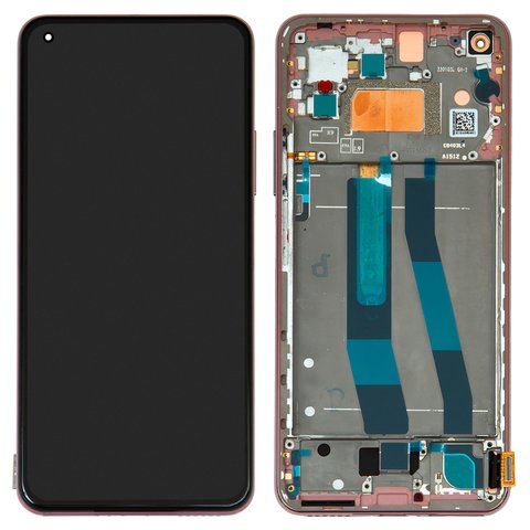 Дисплей для Xiaomi 11 Lite, 11 Lite 5G, рожевий, з рамкою, Original PRC , peach pink, #WM6556Z21 1