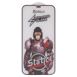 Захисне скло Gorilla для Apple iPhone 12, iPhone 12 Pro, сумісне з чохлом, Full Glue, Anti Static, чорний