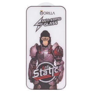 Защитное стекло Gorilla для Apple iPhone 14 Pro, iPhone 15, iPhone 16, совместимо с чехлом, Full Glue, Anti Static, черный