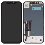 Дисплей для iPhone XR, чорний, з рамкою, Copy, без опакування, (TFT), GX