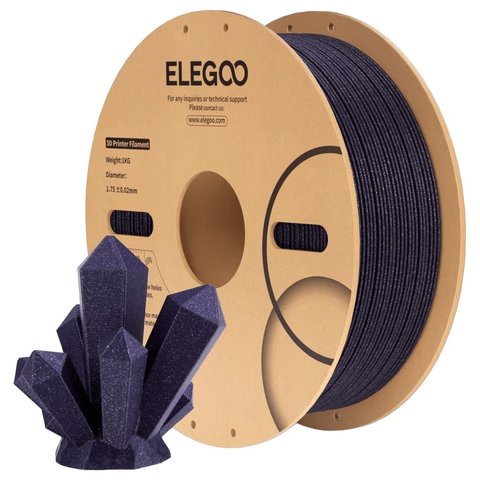 Филамент для 3D принтера ELEGOO PLA Sparkle Purplish Grey, 1 кг