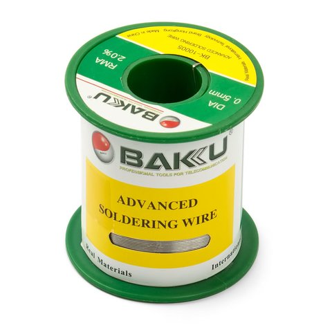 Solder BAKU BK 10005, Sn 97% , Ag 0,3%, Cu 0,7%, flux 2%, 0,5 mm, 90 g 