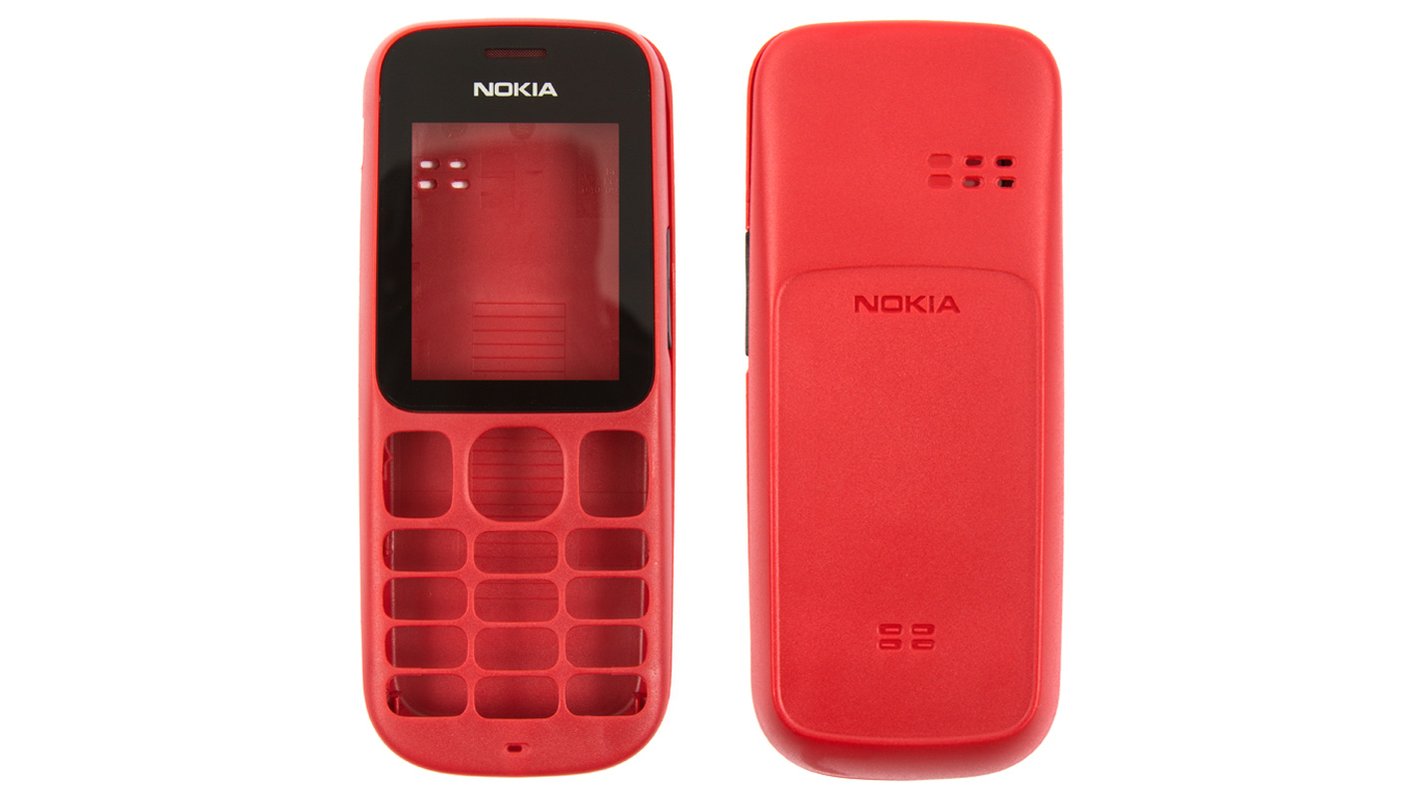 Корпус для Nokia 101, High Copy, красный, передняя и задняя панель - All  Spares