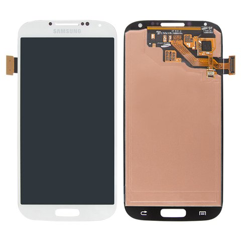 Pantalla LCD puede usarse con Samsung I337, I545, I9500 Galaxy S4, I9505 Galaxy S4, I9506 Galaxy S4, I9507 Galaxy S4, M919, blanco, sin marco, original vidrio reemplazado 
