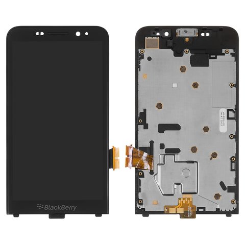 LCD compatible with Blackberry Z30, black, 4G version, with frame 