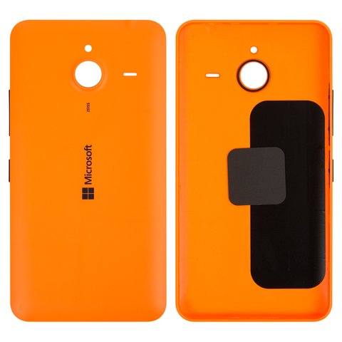 Housing Back Cover compatible with Microsoft Nokia  640 XL Lumia Dual SIM, orange, with side button 