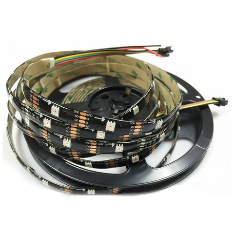 Tira de luces LED RGB SMD5050, WS2813 con controles, negra, IP65, 5 V, 30 diodos LED m, 5 m 
