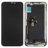 LCD compatible with iPhone X, (black, with frame, Original (PRC), Self-welded OEM)