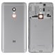 Housing Back Cover compatible with Xiaomi Redmi Note 4, Redmi Note 4X, (gray, with side button, Original (PRC), MediaTek)