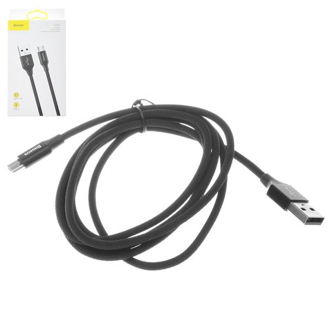 USB кабель Baseus Yiven, USB тип A, micro USB тип B, 150 см, 2 A, черный, #CAMYW B01