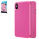 Case Nillkin Sparkle laser case compatible with iPhone X, iPhone XS, (pink, without logo hole, flip, PU leather, plastic) #6902048146327