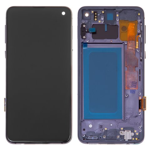 LCD compatible with Samsung G970 Galaxy S10e, black, with frame, original change glass 