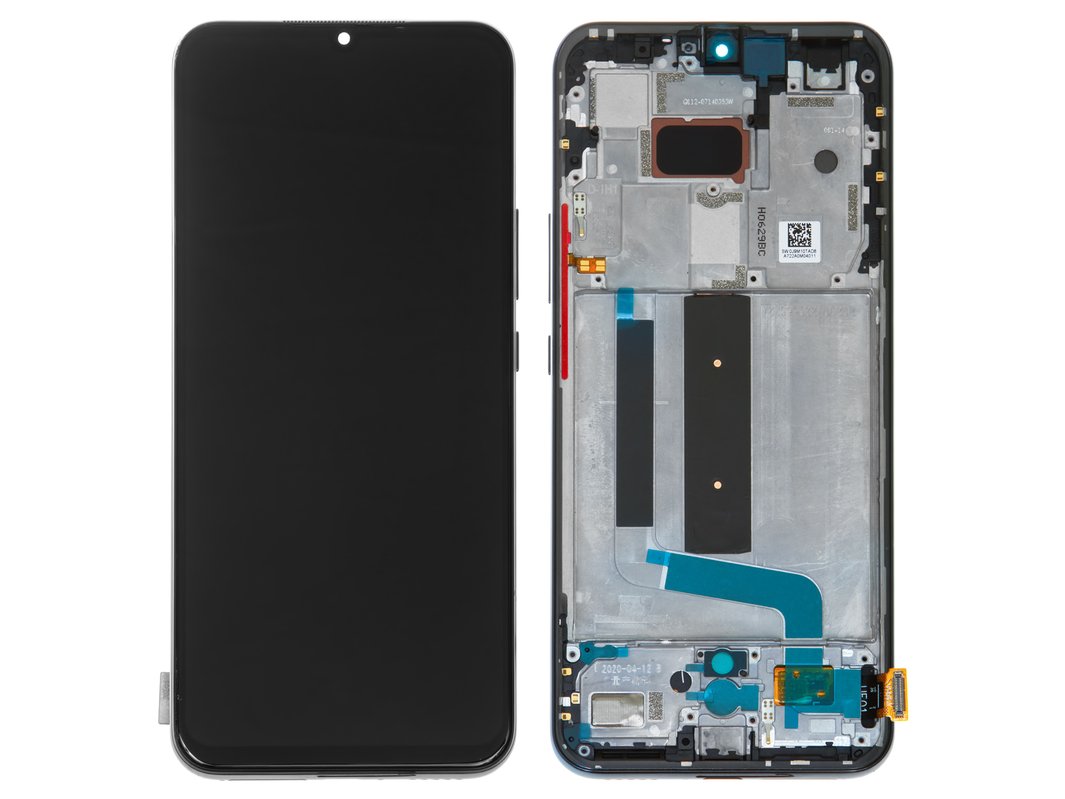 Pantalla Para Xiaomi Mi 10 Lite 5G Con Marco Plata/Blanca (Original Service Pack