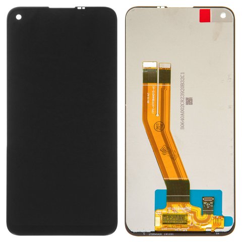 LCD compatible with Samsung A115 Galaxy A11, M115 Galaxy M11, black, without frame, original change glass 