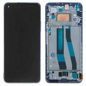 Pantalla LCD puede usarse con Xiaomi Mi 11 Lite, Mi 11 Lite 5G, azul, con marco, Original PRC , #WM6556Z21 1