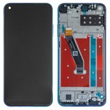 LCD compatible with Huawei P40 Lite E, Y7p, (dark blue, with frame, High Copy, aurora Blue, ART-L28/ART-L29/ART-L29N)