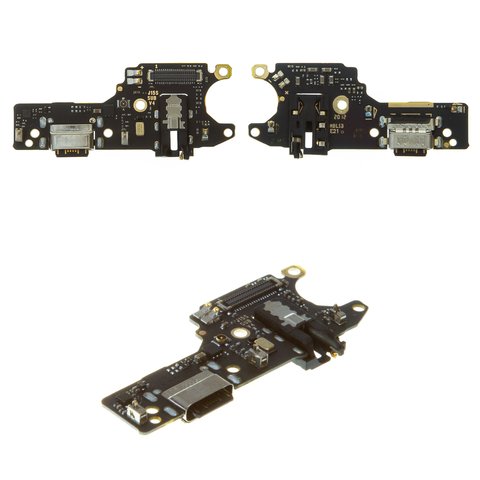 Flat Cable compatible with Xiaomi Redmi Note 9, headphone connector, charge connector, with microphone, with components, Original PRC , charging board, M2003J15SC, M2003J15SG, M2003J15SS 