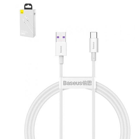 USB Cable Baseus Superior, USB type A, USB type C, 100 cm, 66 W, 6 A, white  #CATYS 02