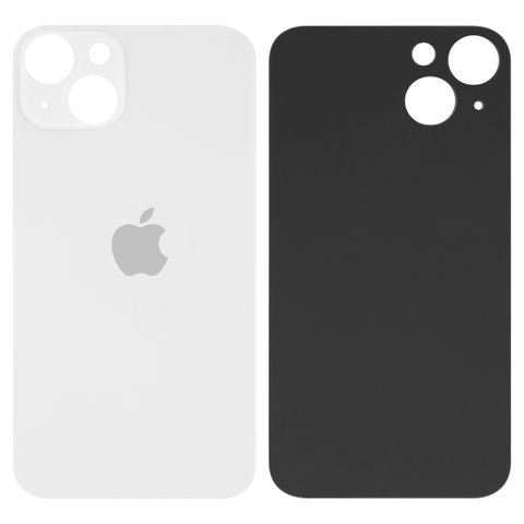 Housing Back Cover compatible with iPhone 13, white, no need to remove the camera glass, AAA, big hole 
