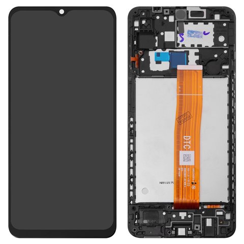LCD compatible with Samsung A125F Galaxy A12, black, with frame, Original PRC , A125F_VER c D0652MIXF 01 