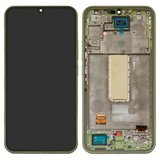 Pantalla LCD puede usarse con Samsung A346 Galaxy A34 5G, verde, con marco, Original (PRC)