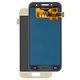 LCD compatible with Samsung A320 Galaxy A3 (2017), (golden, without adjustment of light, without frame, Copy, (TFT))