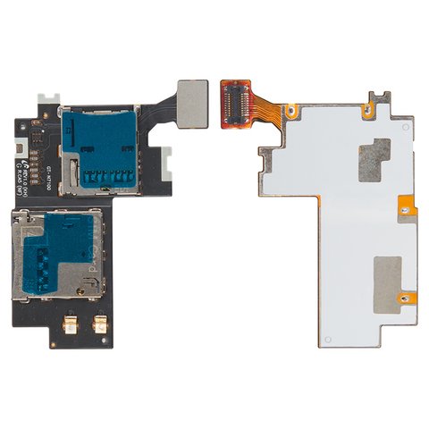 SIM Card Connector compatible with Samsung N7100 Note 2, with memory card connector, with flat cable 