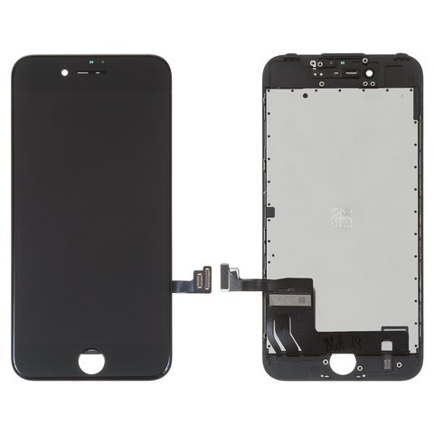 LCD compatible with iPhone 7, black, with frame, change glass 