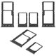 SIM Card Holder compatible with Xiaomi Redmi 6, Redmi 6A, (black, set 2 pcs., M1804C3DG, M1804C3DH, M1804C3DI, M1804C3CG, M1804C3CH, M1804C3CI)