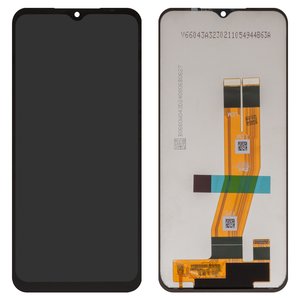 LCD compatible with Samsung A145 Galaxy A14, black, without frame, High Copy, with yellow cable 