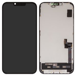 LCD compatible with iPhone 14 Plus, black, with frame, HC, OLED , OEM hard 