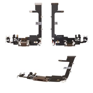 Cable flex puede usarse con iPhone 11 Pro, del conector de carga, del conector de auriculares, dorado, con micrófono, AAA