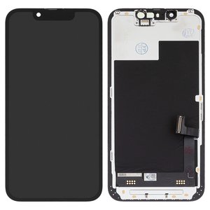 Pantalla LCD puede usarse con iPhone 13 mini, negro, con marco, vidrio reemplazado