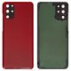 Panel trasero de carcasa puede usarse con Samsung G985 Galaxy S20 Plus, G986 Galaxy S20 Plus 5G, roja, con vidrio de cámara, aura red