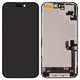 Pantalla LCD puede usarse con iPhone 16, negro, con marco, High Copy, sin error, (OLED) soft diagnosable, DD-OLED
