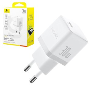 Adaptador de red Baseus Palm, 30 W, Fast Charge, blanco, 1 puerto, #P10111605213 00