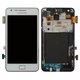Дисплей для Samsung I9100 Galaxy S2, білий, з рамкою, Оригінал (переклеєне скло)
