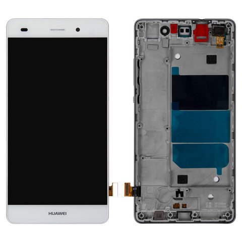 Дисплей для Huawei P8 Lite ALE L21 , білий, з рамкою, Original PRC 