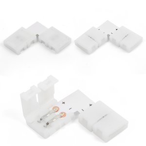 Кутовий 2 контактний конектор для з'єднання світлодіодних стрічок SMD3528 2835