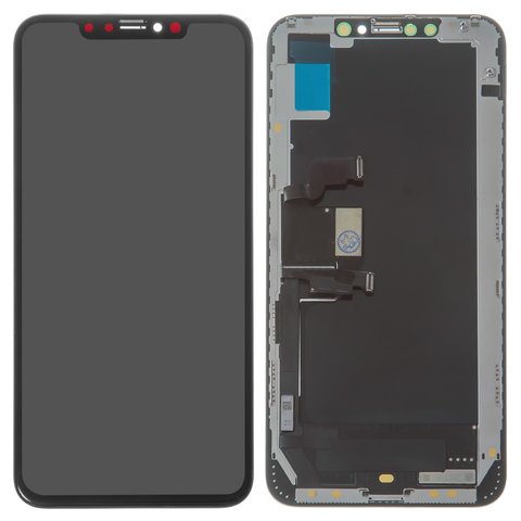 Дисплей для iPhone XS Max, чорний, із сенсорним екраном, з рамкою, OLED , AAA, GX OEM hard