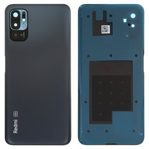 Задняя панель корпуса для Xiaomi Redmi Note 10 5G, серая, со стеклом камеры, graphite gray