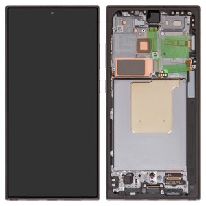 Дисплей для Samsung S928 Galaxy S24 Ultra, черный, с рамкой, Original PRC , titanium black
