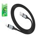 USB кабель Hoco X102, USB тип-A, Lightning, 100 см, 2,4 А, чорний, в нейлоновому обплетенні, #6942007608756